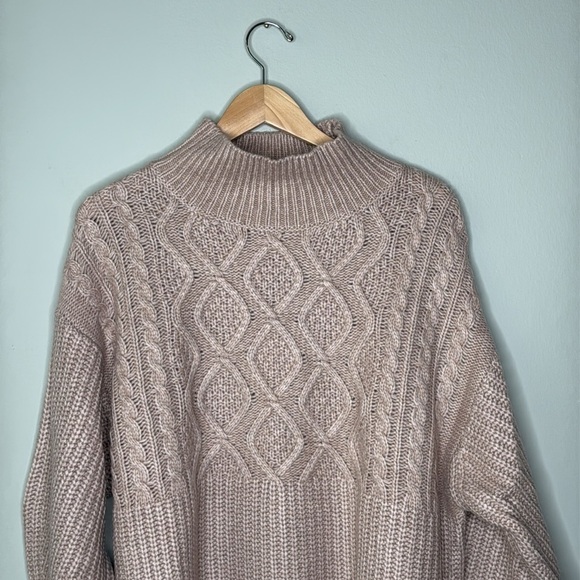 A New Day Mock Turtleneck Pullover Cable Knit Sweater in Pink Size XL NWT - Picture 2 of 6